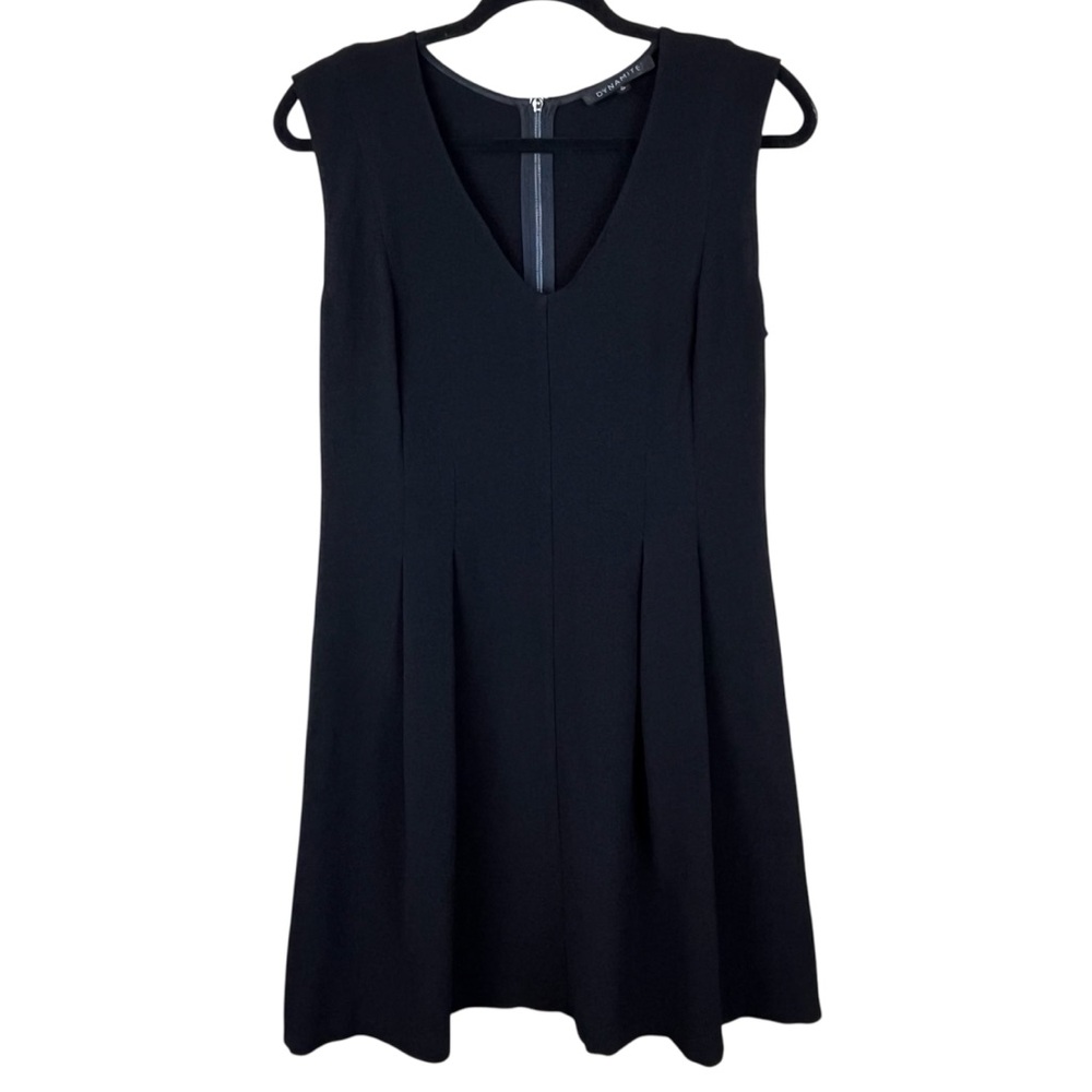 Dynamite Black Fit and Flare Dress with Silver Back Zipper - M